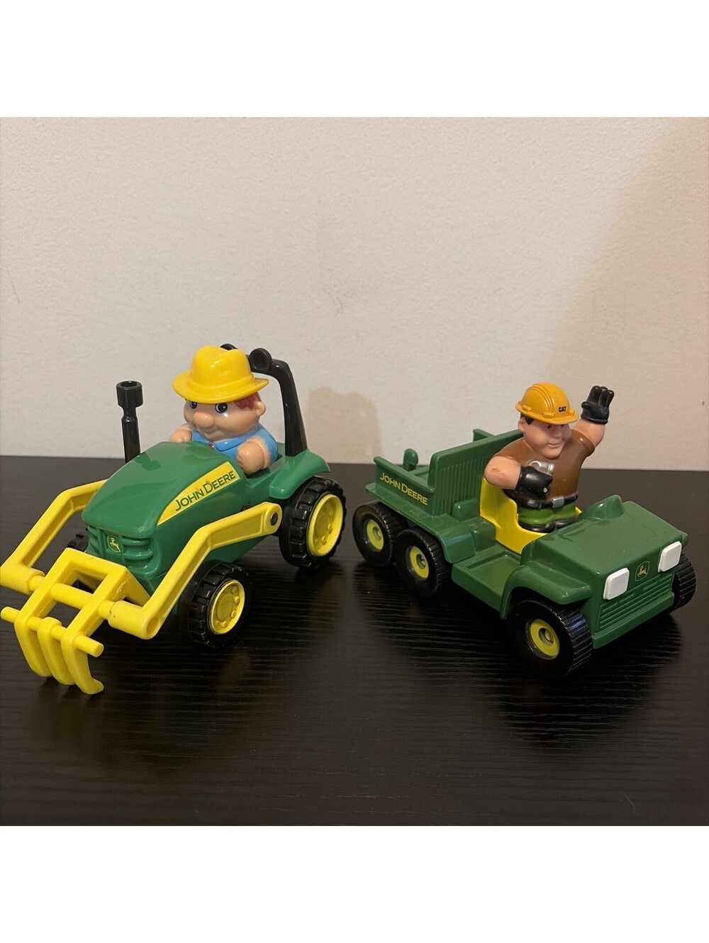 Toy John Deere Plastic Tractor And Gator With Little Drivers